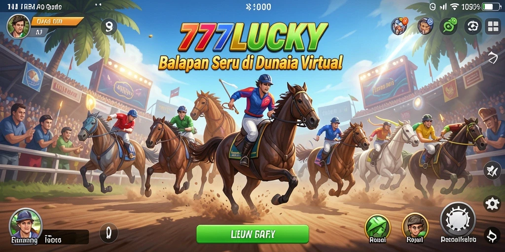 Screenshot gameplay dari 777LUCKY yang menampilkan aksi balapan yang mendebarkan.