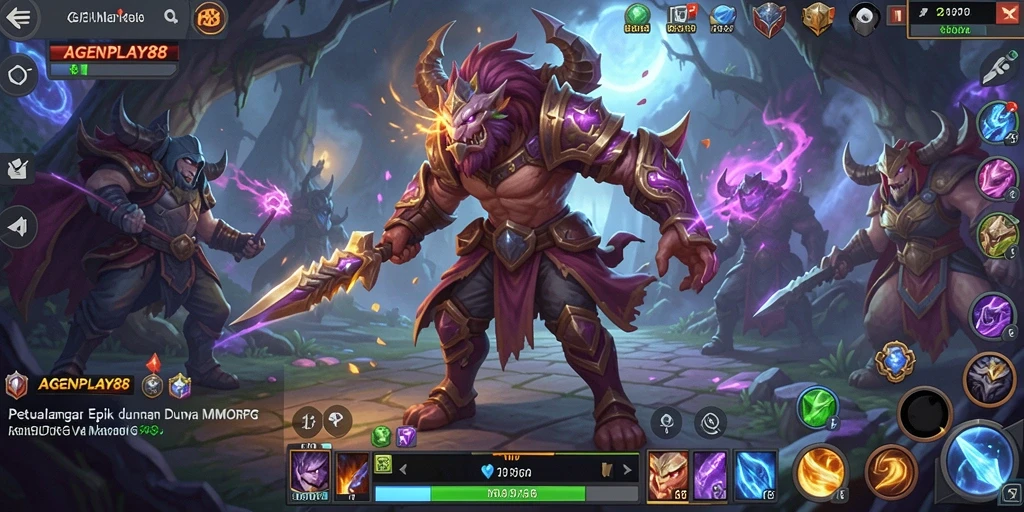 Gameplay <strong>AGENPLAY88</strong> menampilkan pertempuran seru dalam dunia MMORPG.