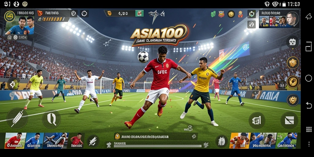 Screenshot gameplay ASIA100 menampilkan aksi mendebarkan dalam pertandingan olahraga.