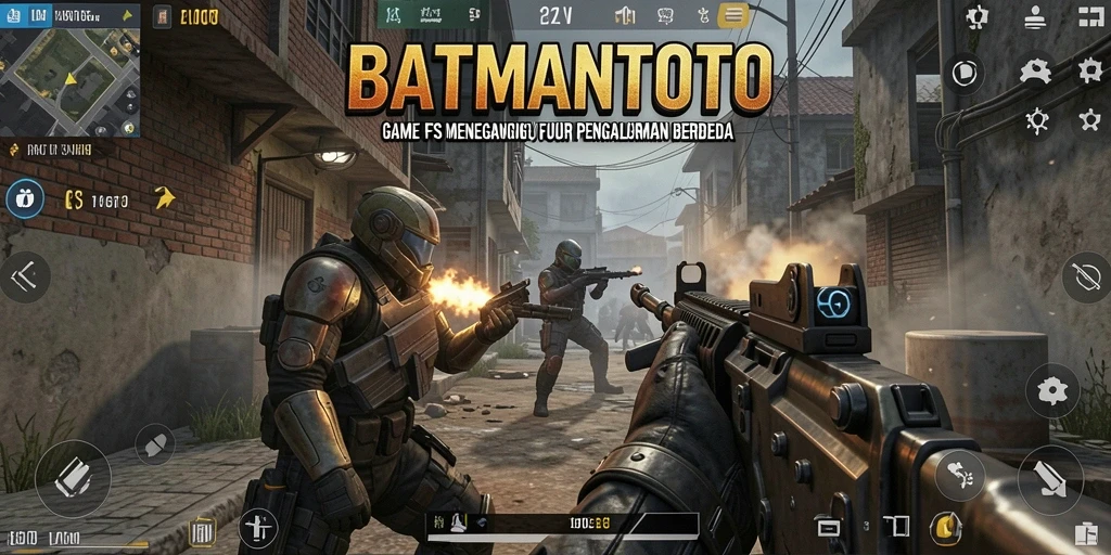 Gameplay seru di BATMANTOTO dengan aksi tembak-menembak.