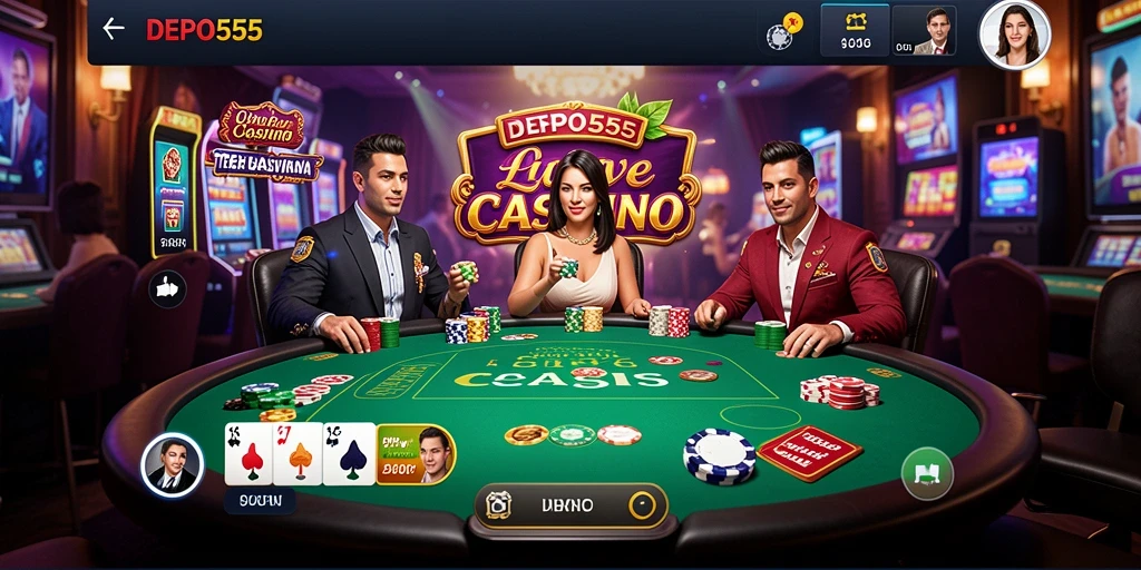 Tampilan permainan Live Casino yang mengasyikkan dan interaktif di DEPO555.