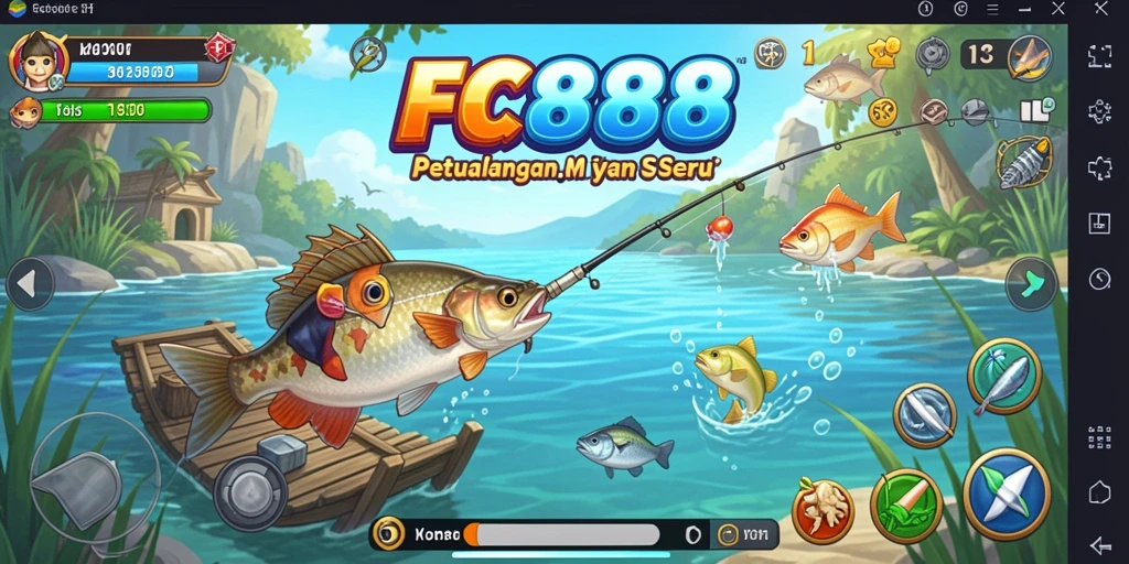 Tangkapan ikan yang besar di FC888, menunjukkan keseruan gameplay.