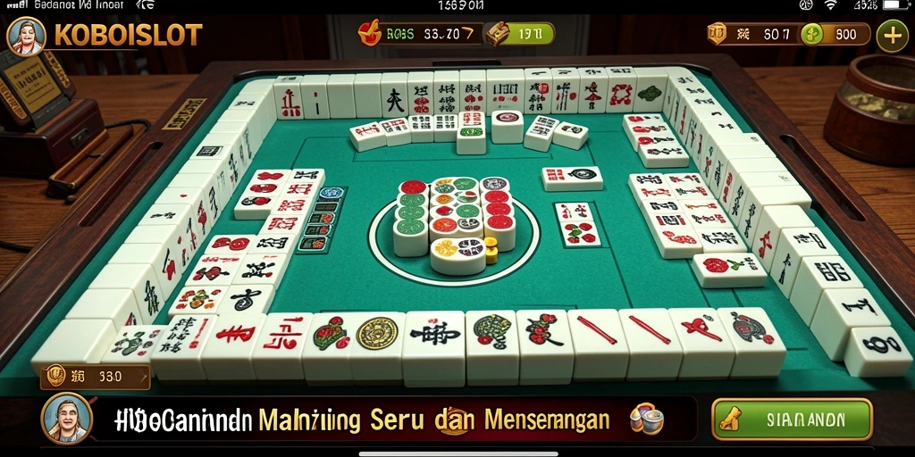 Tampilan gameplay menarik dari KOBOISLOT yang menampilkan ubin Mahjong.