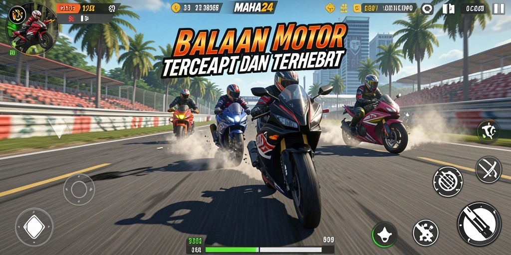 Gameplay seru di trek balapan MAHA24.