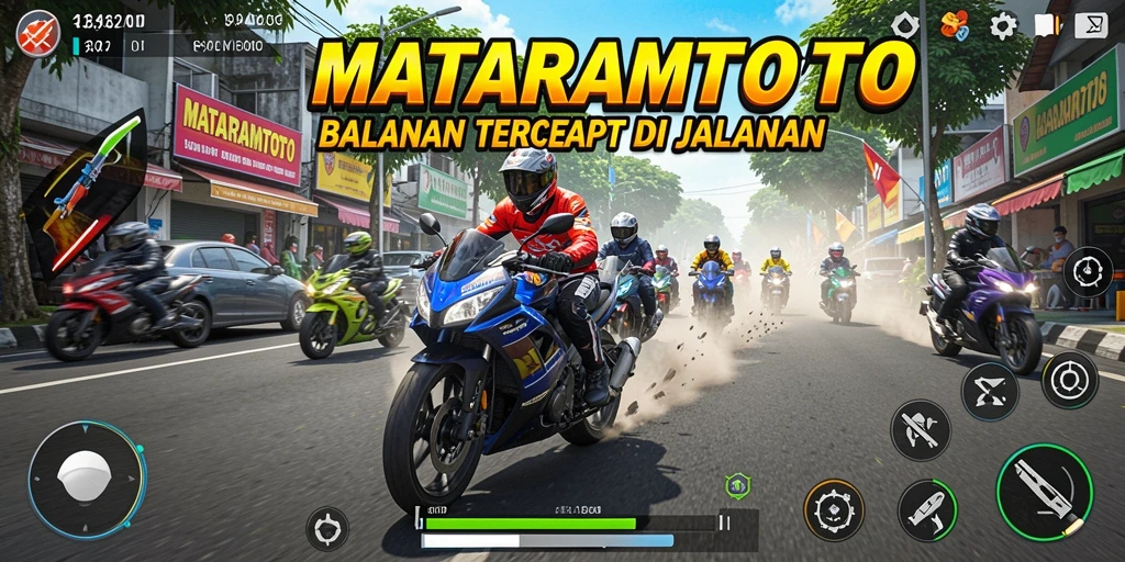 Gameplay seru dalam MATARAMTOTO dengan balapan motor yang mendebarkan.