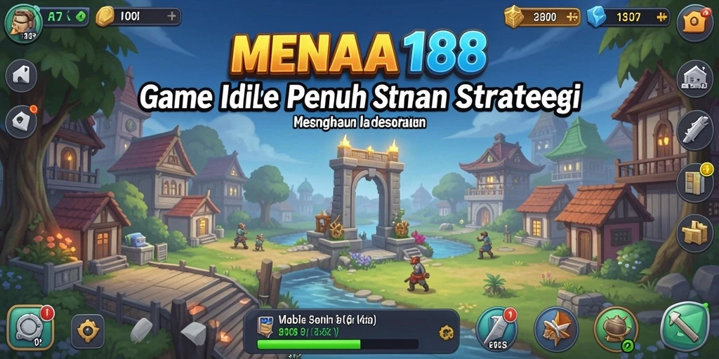 Tampilan menarik dari gameplay MENARA188 saat membangun menara Idle.