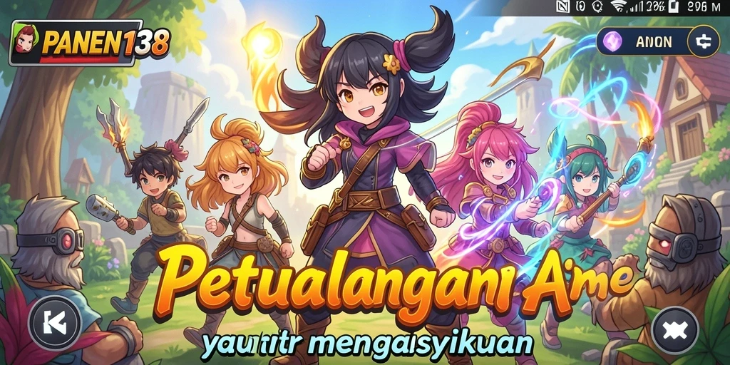 Screenshot PANEN138 menampilkan karakter anime dalam aksi seru.
