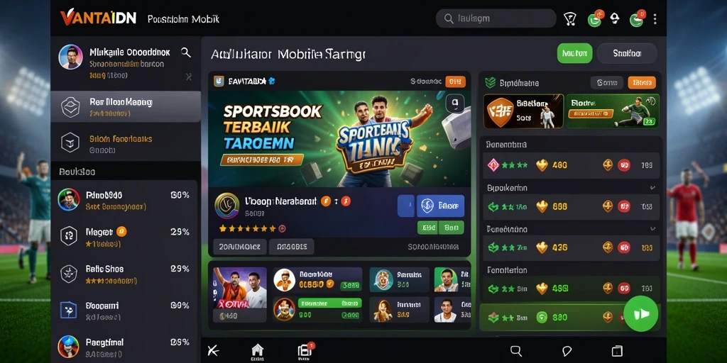 Screenshot VANTAIDN yang menampilkan fitur taruhan sportsbook.